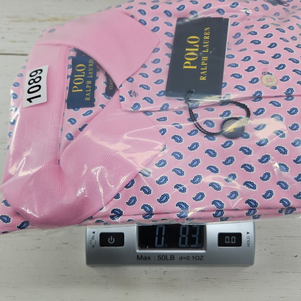 Polo Ralph Lauren Classic Fit Pink Paisley Short Sleeve Polo Shirt Men L Stretch - Picture 12 of 12